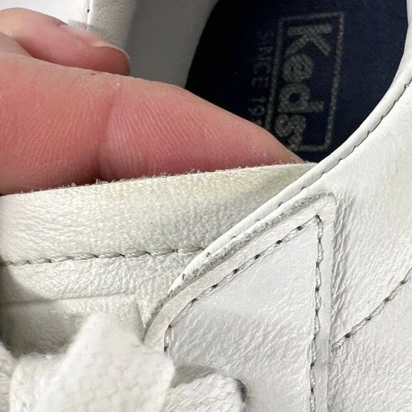 Sz 9 Women- Keds Ace Leather White / Blue, Dream Foam Padding‎ Sneakers - Picture 15 of 15